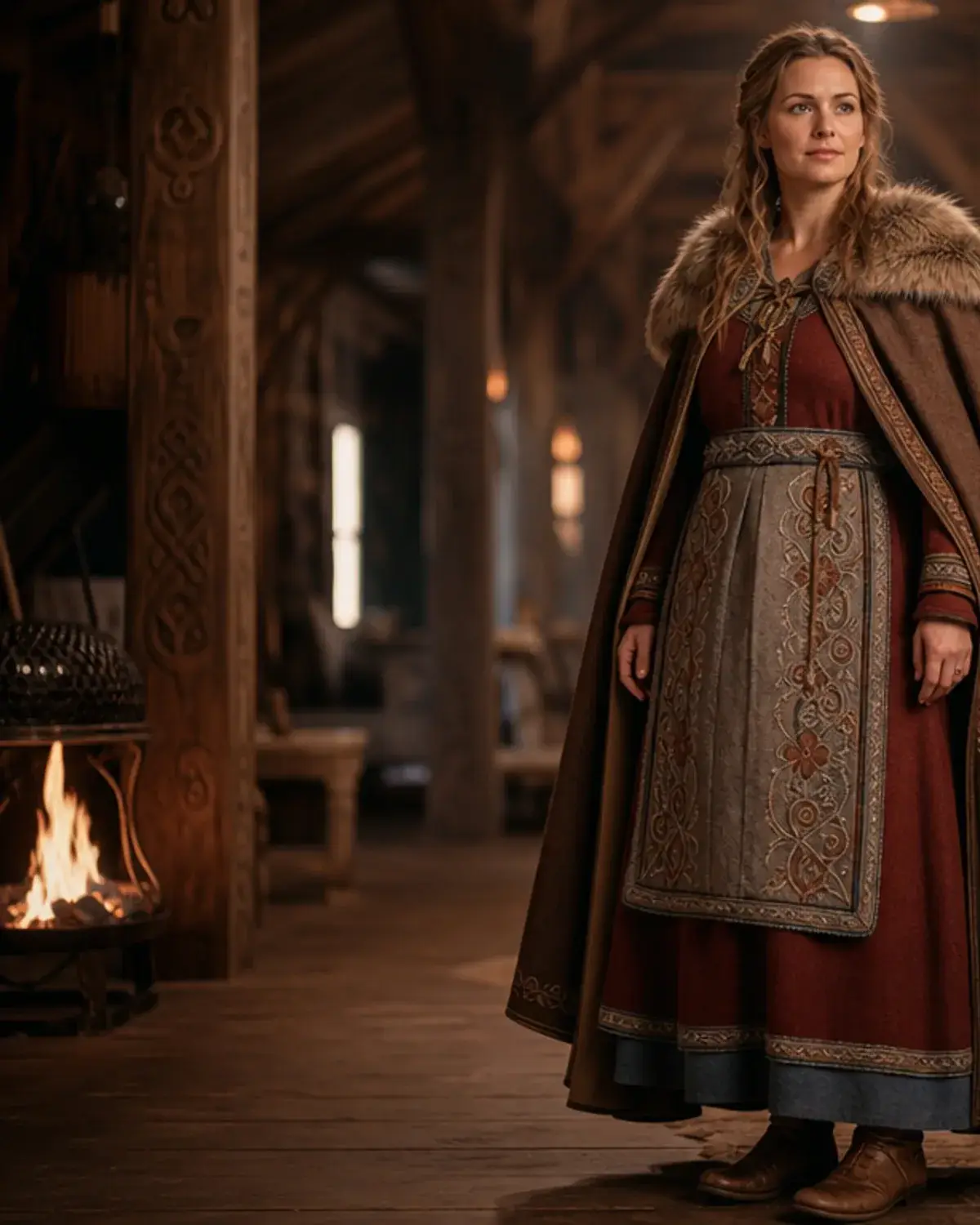 Adult in an original Norse-inspired winter hall outfit