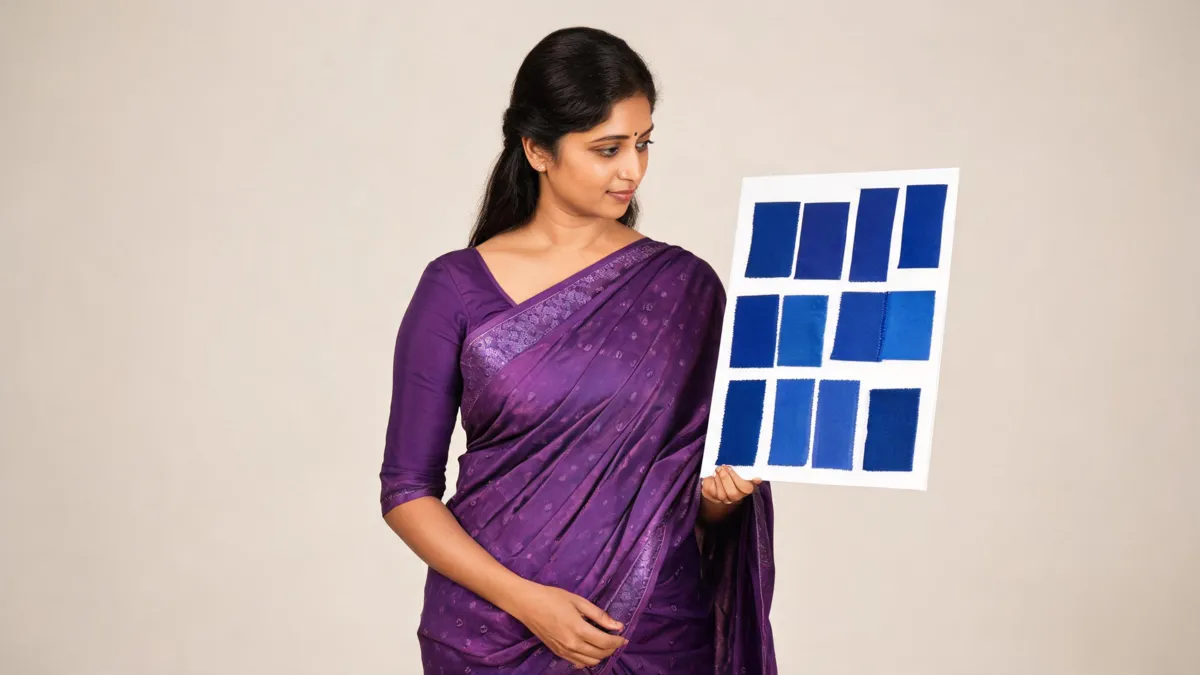 How to Change Saree Color from Purple to Blue Digitally