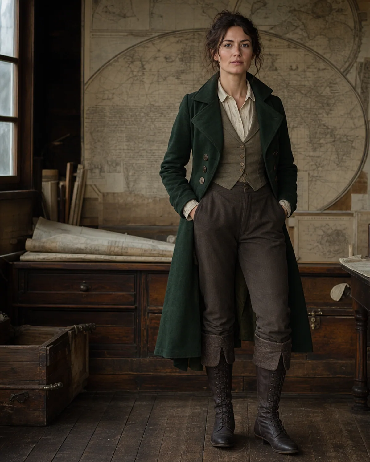 Adult in an original formal seafaring portrait without weapons