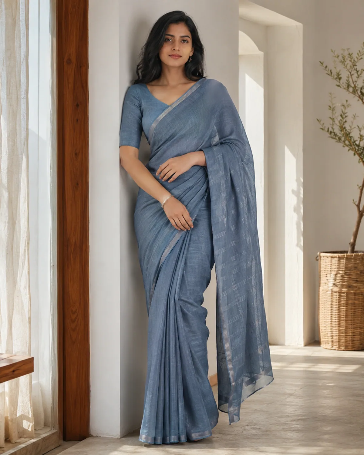 Adult in an original lightweight cotton saree portrait